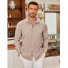 image:imageCOOFANDY Mens Long Sleeve Button Down Shirts Casual Untucked Shirt Regular Fit Dress ShirtKhaki