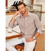 image:imageCOOFANDY Mens Long Sleeve Button Down Shirts Casual Untucked Shirt Regular Fit Dress ShirtKhaki