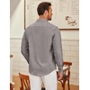 image:imageCOOFANDY Mens Long Sleeve Button Down Shirts Casual Untucked Shirt Regular Fit Dress ShirtLight Grey