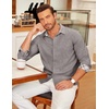 image:imageCOOFANDY Mens Long Sleeve Button Down Shirts Casual Untucked Shirt Regular Fit Dress ShirtLight Grey