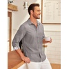 image:imageCOOFANDY Mens Long Sleeve Button Down Shirts Casual Untucked Shirt Regular Fit Dress ShirtLight Grey