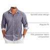 image:imageCOOFANDY Mens Long Sleeve Button Down Shirts Casual Untucked Shirt Regular Fit Dress ShirtNavy Blue