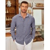 image:imageCOOFANDY Mens Long Sleeve Button Down Shirts Casual Untucked Shirt Regular Fit Dress ShirtNavy Blue