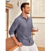 image:imageCOOFANDY Mens Long Sleeve Button Down Shirts Casual Untucked Shirt Regular Fit Dress ShirtNavy Blue