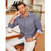 image:imageCOOFANDY Mens Long Sleeve Button Down Shirts Casual Untucked Shirt Regular Fit Dress ShirtNavy Blue