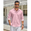 image:imageCOOFANDY Mens Long Sleeve Button Down Shirts Casual Untucked Shirt Regular Fit Dress ShirtPink