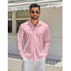 image:imageCOOFANDY Mens Long Sleeve Button Down Shirts Casual Untucked Shirt Regular Fit Dress ShirtPink