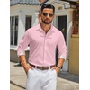 image:imageCOOFANDY Mens Long Sleeve Button Down Shirts Casual Untucked Shirt Regular Fit Dress ShirtPink