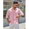 image:imageCOOFANDY Mens Long Sleeve Button Down Shirts Casual Untucked Shirt Regular Fit Dress ShirtPink