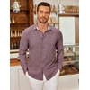 image:imageCOOFANDY Mens Long Sleeve Button Down Shirts Casual Untucked Shirt Regular Fit Dress ShirtRed
