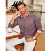 image:imageCOOFANDY Mens Long Sleeve Button Down Shirts Casual Untucked Shirt Regular Fit Dress ShirtRed