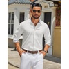 image:imageCOOFANDY Mens Long Sleeve Button Down Shirts Casual Untucked Shirt Regular Fit Dress ShirtWhite