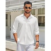 image:imageCOOFANDY Mens Long Sleeve Button Down Shirts Casual Untucked Shirt Regular Fit Dress ShirtWhite
