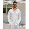 image:imageCOOFANDY Mens Long Sleeve Button Down Shirts Casual Untucked Shirt Regular Fit Dress ShirtWhite
