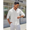 image:imageCOOFANDY Mens Long Sleeve Button Down Shirts Casual Untucked Shirt Regular Fit Dress ShirtWhite