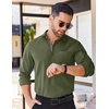 image:imageCOOFANDY Mens Long Sleeve Casual Button Down Shirts Untucked Shirts for Men Regular Fit Dress ShirtArmy Green