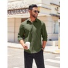 image:imageCOOFANDY Mens Long Sleeve Casual Button Down Shirts Untucked Shirts for Men Regular Fit Dress ShirtArmy Green