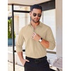 image:imageCOOFANDY Mens Long Sleeve Casual Button Down Shirts Untucked Shirts for Men Regular Fit Dress ShirtBeige