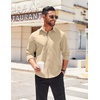 image:imageCOOFANDY Mens Long Sleeve Casual Button Down Shirts Untucked Shirts for Men Regular Fit Dress ShirtBeige