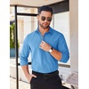 image:imageCOOFANDY Mens Long Sleeve Casual Button Down Shirts Untucked Shirts for Men Regular Fit Dress ShirtBlue