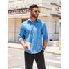 image:imageCOOFANDY Mens Long Sleeve Casual Button Down Shirts Untucked Shirts for Men Regular Fit Dress ShirtBlue
