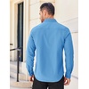 image:imageCOOFANDY Mens Long Sleeve Casual Button Down Shirts Untucked Shirts for Men Regular Fit Dress ShirtBlue