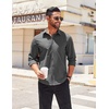 image:imageCOOFANDY Mens Long Sleeve Casual Button Down Shirts Untucked Shirts for Men Regular Fit Dress ShirtDark Grey