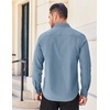 image:imageCOOFANDY Mens Long Sleeve Casual Button Down Shirts Untucked Shirts for Men Regular Fit Dress ShirtGrey Blue