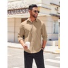 image:imageCOOFANDY Mens Long Sleeve Casual Button Down Shirts Untucked Shirts for Men Regular Fit Dress ShirtKhaki