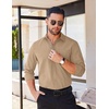 image:imageCOOFANDY Mens Long Sleeve Casual Button Down Shirts Untucked Shirts for Men Regular Fit Dress ShirtKhaki