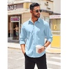 image:imageCOOFANDY Mens Long Sleeve Casual Button Down Shirts Untucked Shirts for Men Regular Fit Dress ShirtLight Blue
