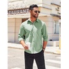 image:imageCOOFANDY Mens Long Sleeve Casual Button Down Shirts Untucked Shirts for Men Regular Fit Dress ShirtLight Green