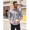image:imageCOOFANDY Mens Long Sleeve Casual Button Down Shirts Untucked Shirts for Men Regular Fit Dress ShirtLight Grey