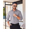 image:imageCOOFANDY Mens Long Sleeve Casual Button Down Shirts Untucked Shirts for Men Regular Fit Dress ShirtLight Grey