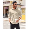 image:imageCOOFANDY Mens Long Sleeve Casual Button Down Shirts Untucked Shirts for Men Regular Fit Dress ShirtLight Khaki
