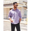 image:imageCOOFANDY Mens Long Sleeve Casual Button Down Shirts Untucked Shirts for Men Regular Fit Dress ShirtLight Purple
