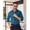 image:imageCOOFANDY Mens Long Sleeve Casual Button Down Shirts Untucked Shirts for Men Regular Fit Dress ShirtMidnight Blue