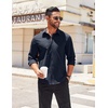 image:imageCOOFANDY Mens Long Sleeve Casual Button Down Shirts Untucked Shirts for Men Regular Fit Dress ShirtNavy Blue