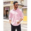 image:imageCOOFANDY Mens Long Sleeve Casual Button Down Shirts Untucked Shirts for Men Regular Fit Dress ShirtPink