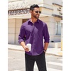image:imageCOOFANDY Mens Long Sleeve Casual Button Down Shirts Untucked Shirts for Men Regular Fit Dress ShirtPurple