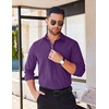 image:imageCOOFANDY Mens Long Sleeve Casual Button Down Shirts Untucked Shirts for Men Regular Fit Dress ShirtPurple