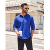 image:imageCOOFANDY Mens Long Sleeve Casual Button Down Shirts Untucked Shirts for Men Regular Fit Dress ShirtRoyal Blue