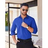 image:imageCOOFANDY Mens Long Sleeve Casual Button Down Shirts Untucked Shirts for Men Regular Fit Dress ShirtRoyal Blue