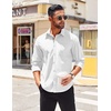 image:imageCOOFANDY Mens Long Sleeve Casual Button Down Shirts Untucked Shirts for Men Regular Fit Dress ShirtWhite