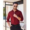 image:imageCOOFANDY Mens Long Sleeve Casual Button Down Shirts Untucked Shirts for Men Regular Fit Dress ShirtWine Red