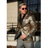 image:imageCOOFANDY Mens Metallic Jacket Regular Fit Blazer Casual 70s Disco Party Sport Coat02gold