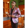 image:imageCOOFANDY Mens Metallic Jacket Regular Fit Blazer Casual 70s Disco Party Sport Coat03colored Leaf