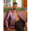 image:imageCOOFANDY Mens Metallic Jacket Regular Fit Blazer Casual 70s Disco Party Sport Coat03colored Leaf
