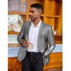 image:imageCOOFANDY Mens Metallic Jacket Regular Fit Blazer Casual 70s Disco Party Sport Coat04silver