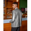 image:imageCOOFANDY Mens Metallic Jacket Regular Fit Blazer Casual 70s Disco Party Sport Coat04silver
